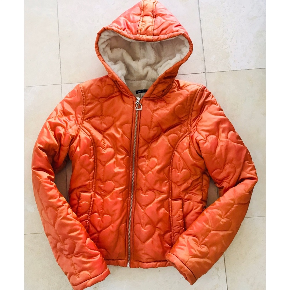 Beautiful Orange Puffer Jacket w/ hoodie